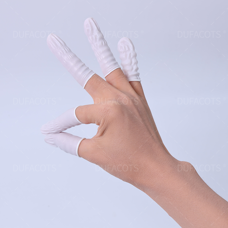 白色卷口丁腈（jīng）手（shǒu）指套